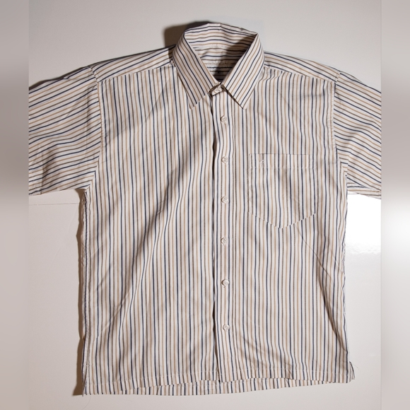 Opulent - Short sleeve - Button down - yellow and blue striped - Picture 3 of 4